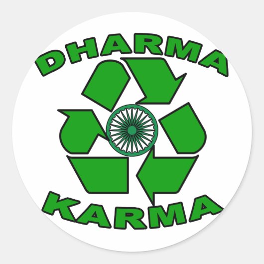 Dharma Karma Eco Design Ronde Sticker (Voorkant)