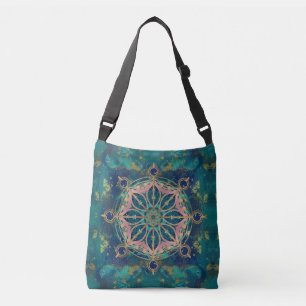 Dharma Wheel - Dharmachakra Gemstone & Gold Crossbody Tas