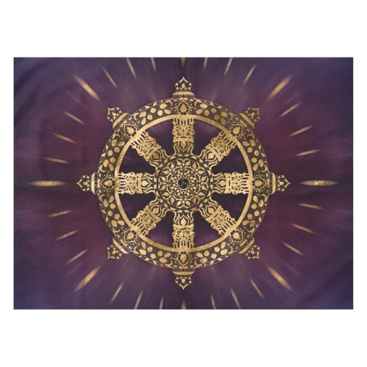 Dharma Wheel - Dharmachakra Tafelkleed (Voorkant (Horizontaal))