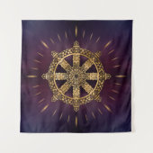 Dharma Wheel - Dharmachakra Wandkleed (Voorkant (horizontaal))