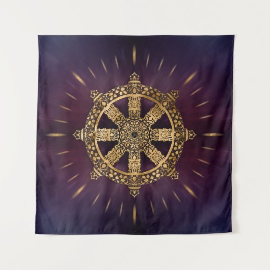 Dharma Wheel - Dharmachakra Wandkleed (Voorkant (horizontaal))