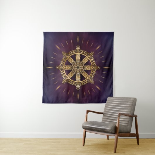 Dharma Wheel - Dharmachakra Wandkleed (In situ)