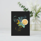 Dharma Wheel Floral Briefkaart (Staand voorkant)