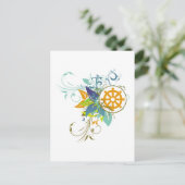 Dharma Wheel Floral Briefkaart (Staand voorkant)