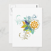 Dharma Wheel Floral Briefkaart (Voorkant / Achterkant)