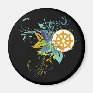 Dharma Wheel Floral Magneet
