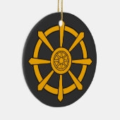 Dharma Wheel Keramisch Ornament (Rechts)