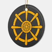 Dharma Wheel Keramisch Ornament (Links)