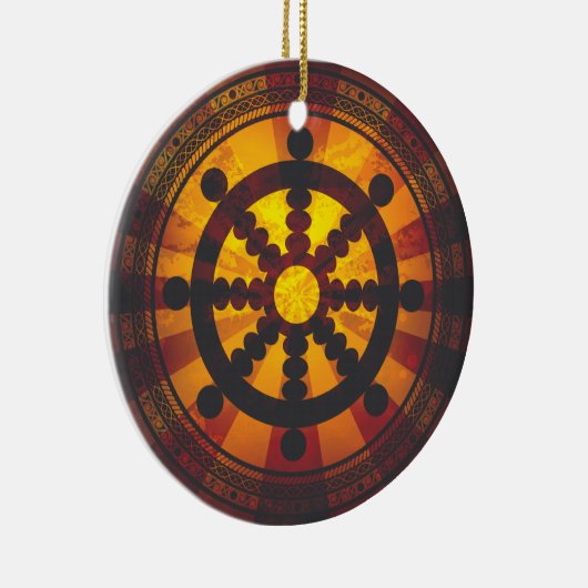 Dharma Wheel Keramisch Ornament (Rechts)