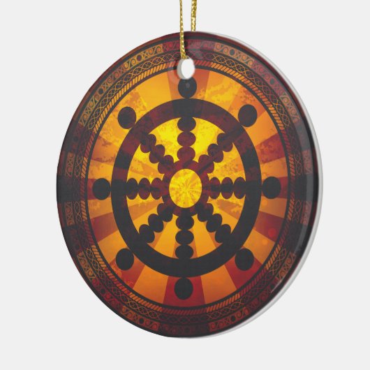  Dharma Wheel Keramisch Ornament (Links)
