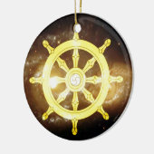 Dharma Wheel Keramisch Ornament (Links)