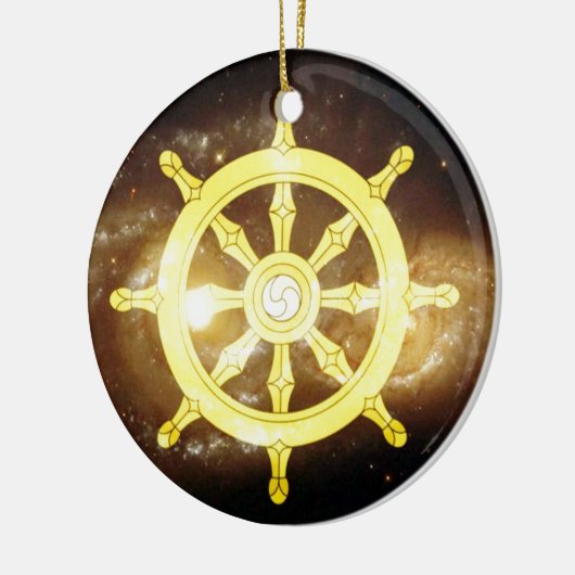 Dharma Wheel Keramisch Ornament (Links)