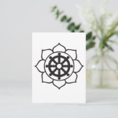 Dharma Wheel Lotus Briefkaart (Staand voorkant)