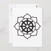 Dharma Wheel Lotus Briefkaart (Voorkant / Achterkant)