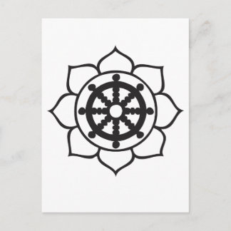 Dharma Wheel Lotus Briefkaart