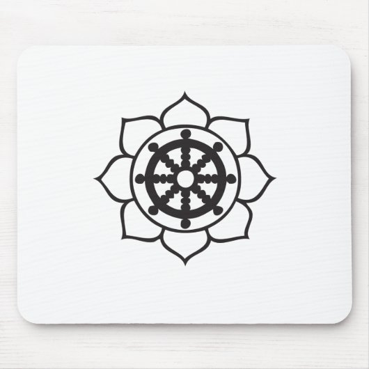 Dharma Wheel Lotus Muismat (Voorkant)