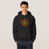 Dharma Wheel Meditation Lotus Chakra Yoga Dharmach Hoodie (Voorkant volledig)
