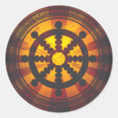  Dharma Wheel Print Ronde Sticker (Voorkant)