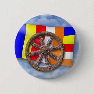 Dharma-Wheel Ronde Button 5,7 Cm