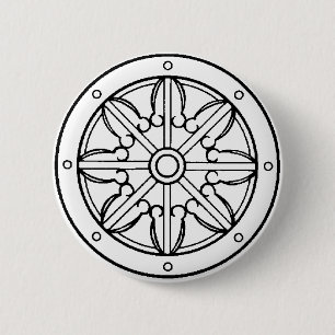 Dharma Wheel Ronde Button 5,7 Cm