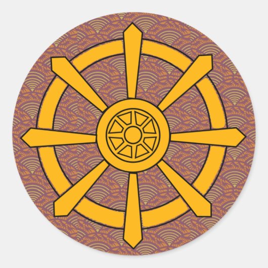Dharma Wheel Ronde Sticker (Voorkant)
