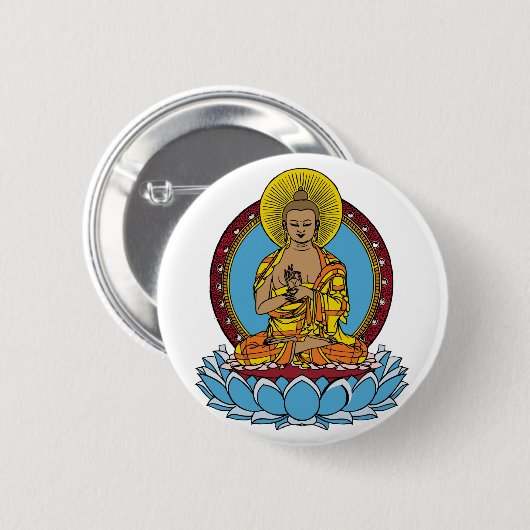 Dharmachakra Buddha Ronde Button 5,7 Cm (Voorkant /achterkant)