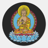 Dharmachakra Buddha Ronde Sticker (Voorkant)
