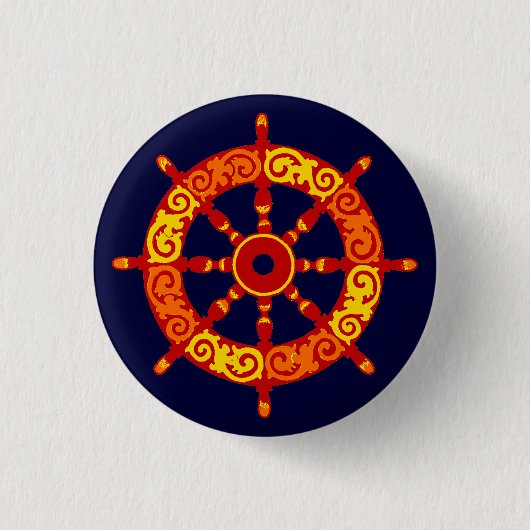 Dharmachakra-pen Ronde Button 3,2 Cm (Voorkant)