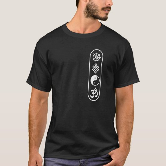 Dharmachakra Wiel Om Teken Yin Yang Eindeloos Kno T-shirt (Voorkant)