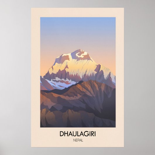 Dhaulagiri Nepal Reisposter Poster (Voorkant)
