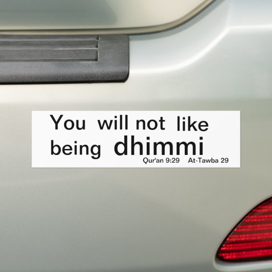 dhimmi bumpersticker (Op auto)
