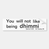 dhimmi bumpersticker (Voorkant)