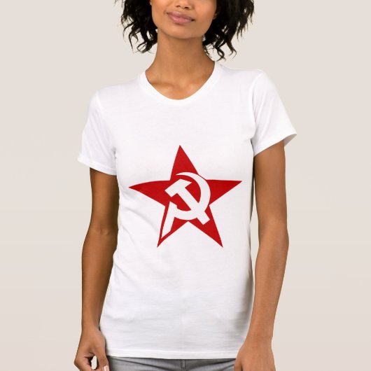 DHKC White Hammer & Sickle on Womens T-shirt (Voorkant)