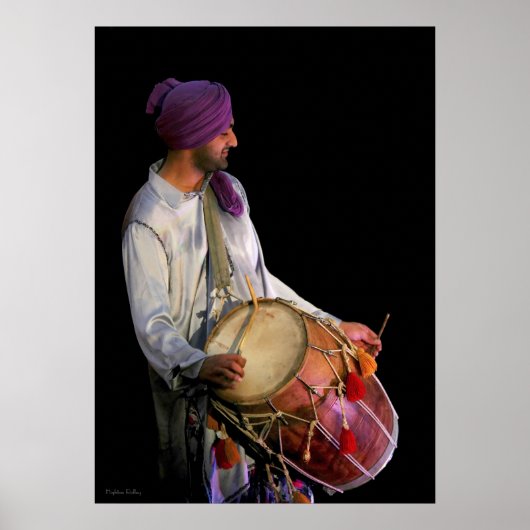 Dhol Drummer, foto voor fijne kunst Poster (Voorkant)