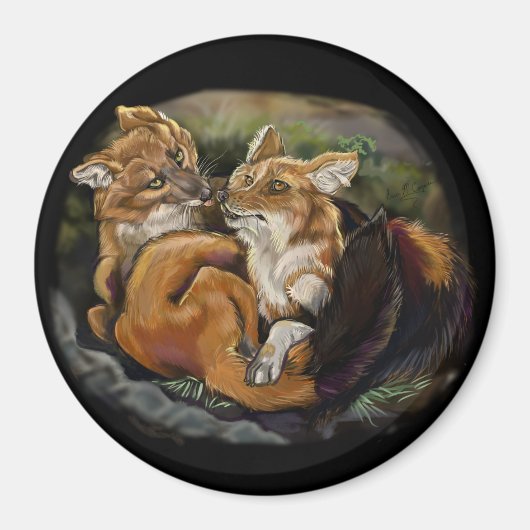 Dhole Cuddle Couple Magneet (Voorkant)