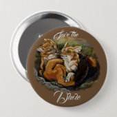 Dhole Cuddle Couple Ronde Button 4,0 Cm (Voorkant /achterkant)