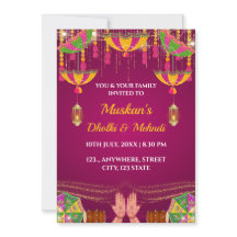 Dholki & Mehndi Nacht Uitnodigingskaart