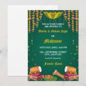 Dholki & Mehndi Night Invitation kaart (Voorkant / Achterkant)