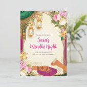 Dholki uitnodigen & Mehndi uitnodigingen Digitaal (Staand voorkant)