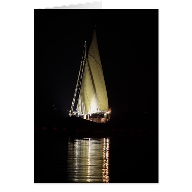Dhow in Doha, 's nachts (Voorkant)