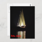 Dhow in Doha, 's nachts Briefkaart (Voorkant / Achterkant)