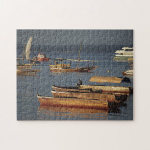 Dhowboten op een meer in Tanzania Legpuzzel