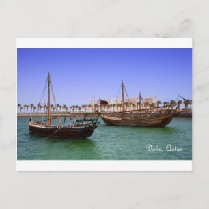 Dhows in Doha Bay Briefkaart