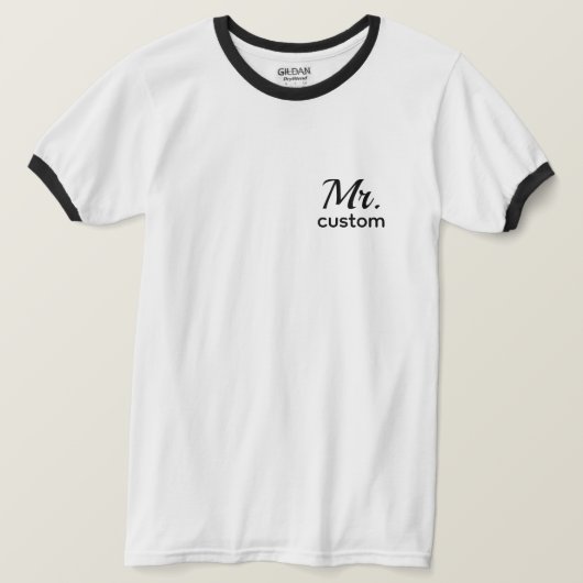Dhr. Aangepaste naam – Persoonlijke minimalistisch T-shirt (Design voorkant)