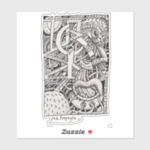 Dhr. Emptyful, Ink Tekening Rechthoekige Sticker