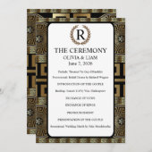 Dhr. en Mevr. Formeel Klassiek Griekse Sleutel van Programmakaart (Voorkant / Achterkant)