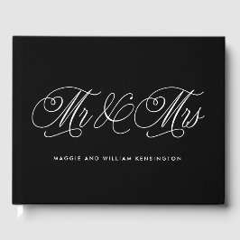 Dhr. en Mevrouw BEWERKBARE KLEUR Trouwgastenboek Gastenboek