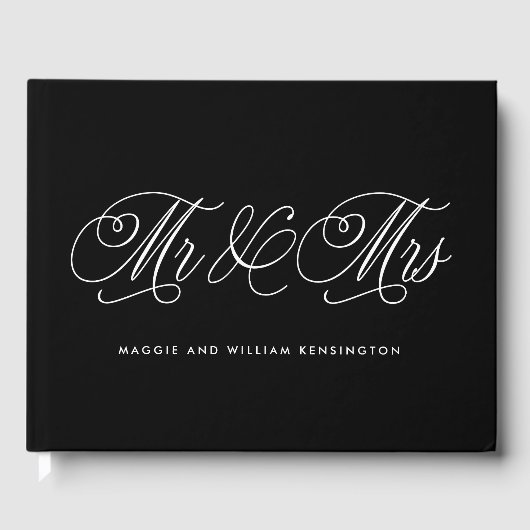 Dhr. en Mevrouw BEWERKBARE KLEUR Trouwgastenboek Gastenboek (Voorkant)