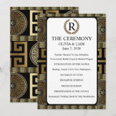 Dhr. en Mevrouw Formeel Klassiek Griekse Sleutel v Programmakaart (Voorkant / Achterkant)