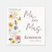 Dhr. en Mevrouw | Kleurrijke Wilde Bloem Boho Brui Servet (Voorkant)